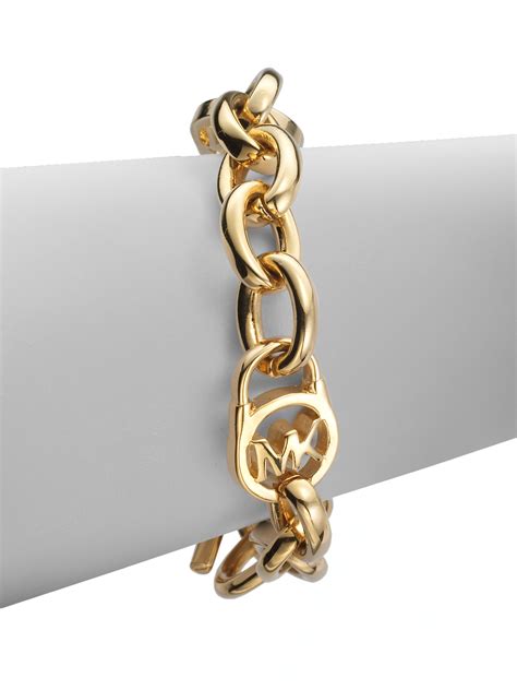 michael kors logo lock charm bracelet